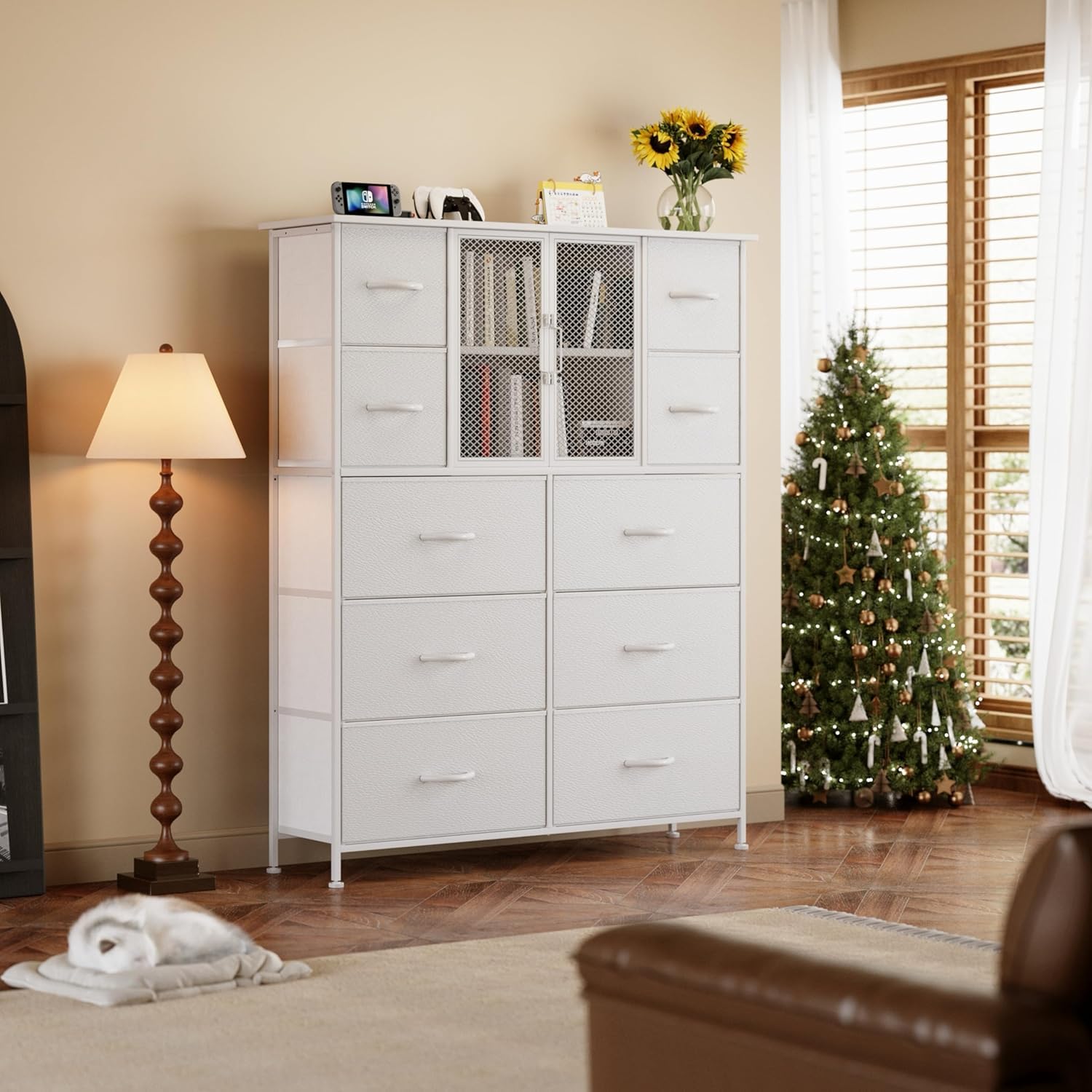 【billychan】Drawer ドゥロワー ホワイト Vermess Dresser for Bedroom with 10 Drawers, Tall Chest of Drawers